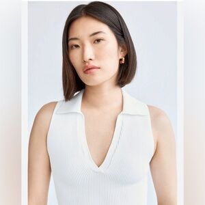 Aritzia Babaton Sculpt Knit Polo Top Size S